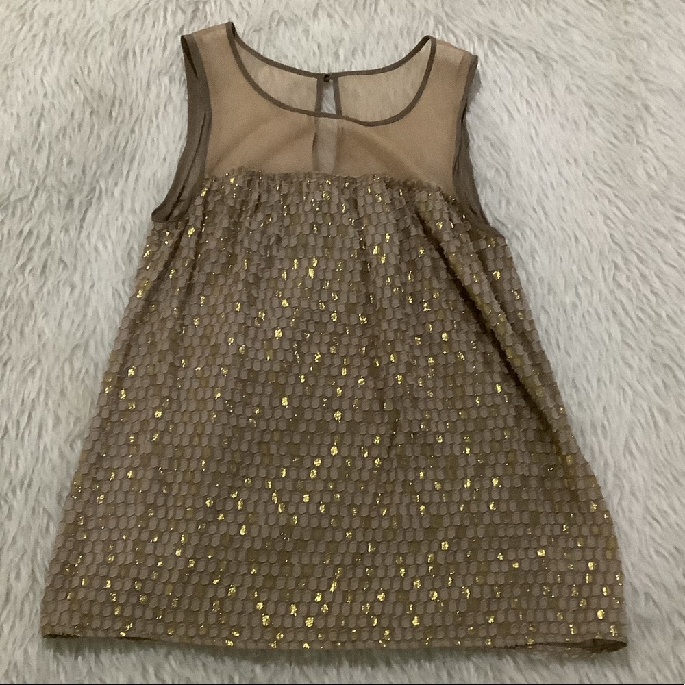 Broadway and broom gold silk summer beach top